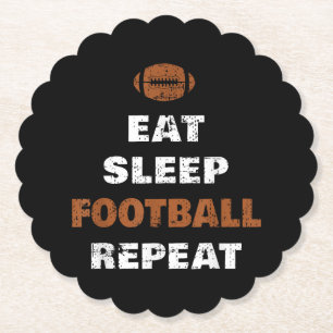 Eat Sleep Football Wiederholung Liebe Football Vin Untersetzer