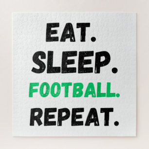 Eat Sleep Football Wiederholung Niedlicher Schlaf