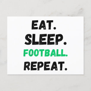 Eat Sleep Football Wiederholung Niedlicher Schlaf Postkarte