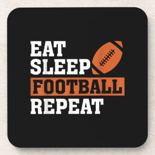 Eat Sleep Football Wiederholung Phantastischer Lie Getränkeuntersetzer