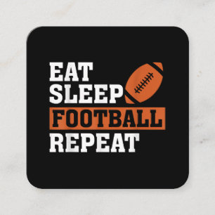 Eat Sleep Football Wiederholung Phantastischer Lie Quadratische Visitenkarte