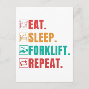 EAT SLEEP FORKLIFT REPEAT - FORKLIFT OPERATOR POSTKARTE