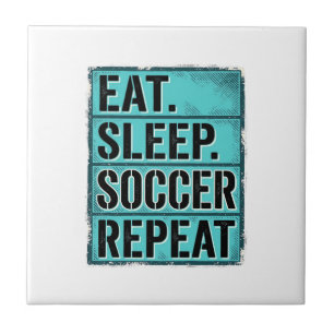 Eat Sleep Fußball Repeat Vintage-Typografie-Shirt Fliese