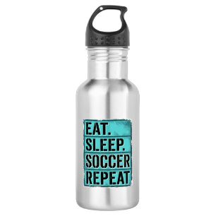 Eat Sleep Fußball Repeat Vintage Typography T-Shir Edelstahlflasche