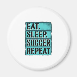 Eat Sleep Fußball Repeat Vintage Typography T-Shir Magnet