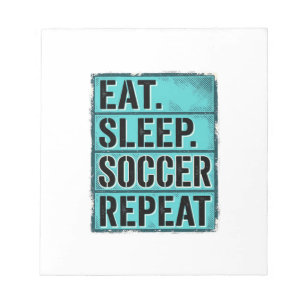 Eat Sleep Fußball Repeat Vintage Typography T-Shir Notizblock
