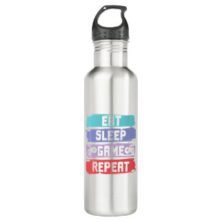 Eat Sleep Game Repeat Controller Edelstahlflasche