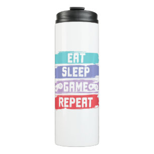 Eat Sleep Game Repeat Controller Thermosbecher
