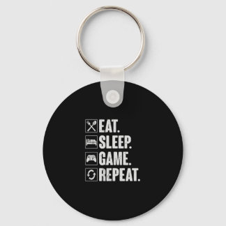 Eat Sleep Game Repeat Funny Video Gamer Gift Gamin Schlüsselanhänger
