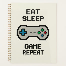 Eat Sleep Game Repeat Planer – Pixel Art Gamer