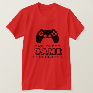 Eat Sleep Game wiederholen lustiges T-Shirt für G