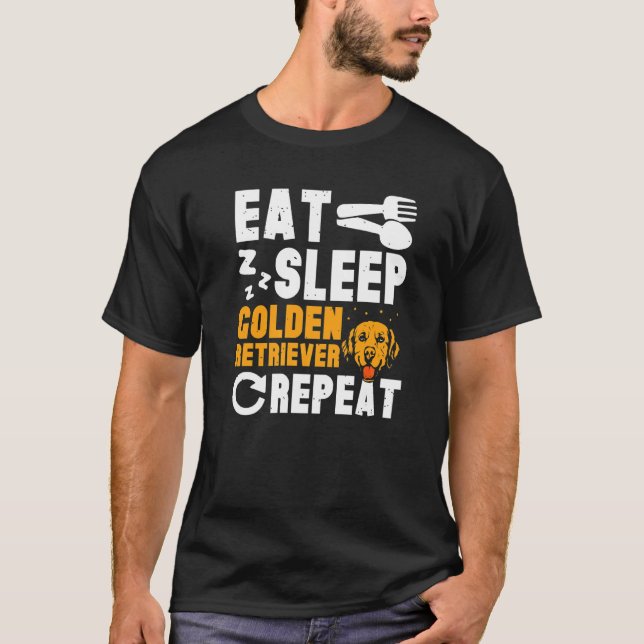 Eat Sleep Golden Retriever T-Shirt (Vorderseite)