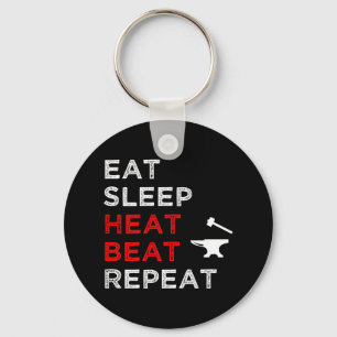 Eat Sleep Heat Beat Wiederholung Schlüsselanhänger