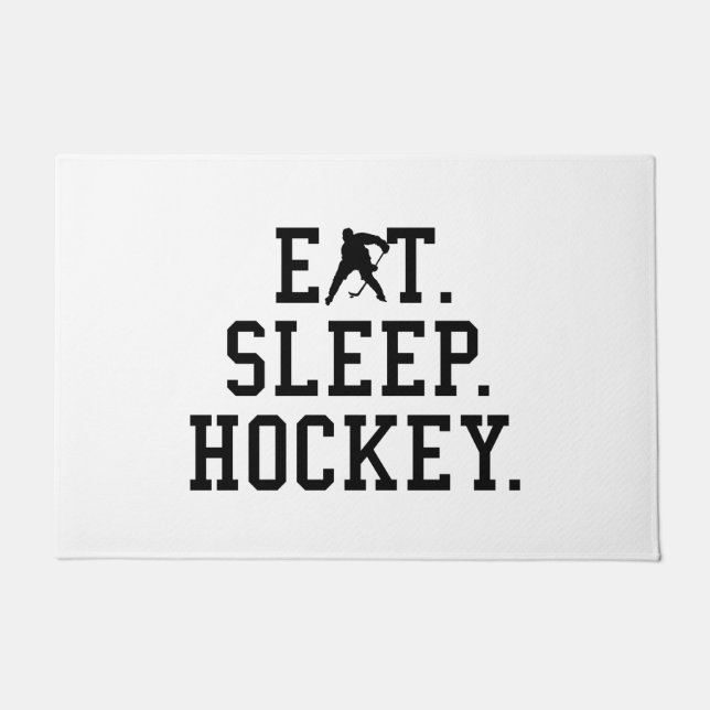 Eat Sleep Hockey - Hockey Liebhaber Fußmatte (Vorderseite)