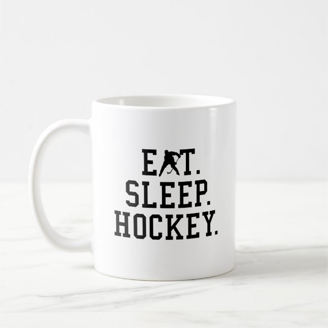 Eat Sleep Hockey - Hockey Liebhaber Kaffeetasse (Links)
