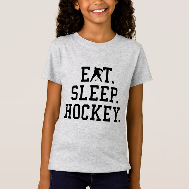 Eat Sleep Hockey - Hockey Liebhaber T-Shirt (Vorderseite)
