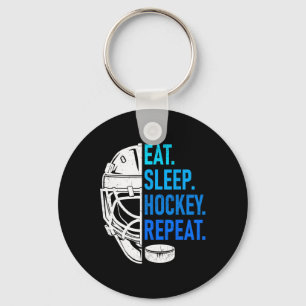 Eat Sleep Hockey Repeat Athleten Enthusiasten Wint Schlüsselanhänger