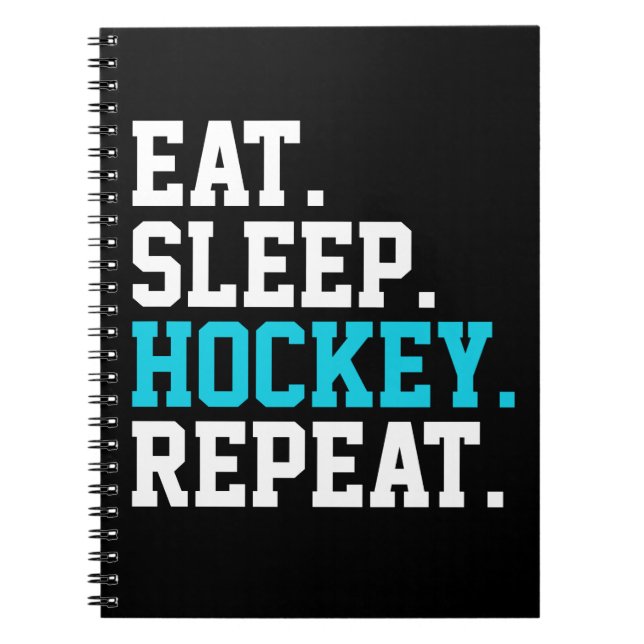 Eat Sleep Hockey Repeat - Hockey Liebhaber Notizblock (Vorderseite)