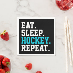 Eat Sleep Hockey Repeat - Hockey Liebhaber Serviette