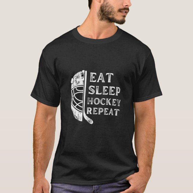 Eat Sleep Hockey Repeat T-Shirt (Vorderseite)
