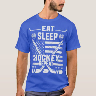 Eat Sleep Hockey Wiederholung erschüttert amerikan T-Shirt