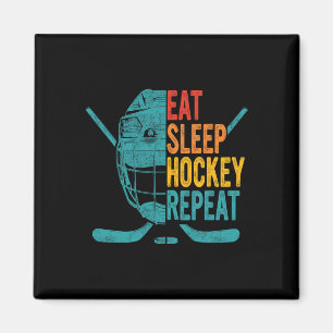 Eat Sleep Hockey Wiederholung Hockey Spaß Eishocke Magnet