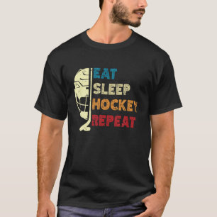 Eat Sleep Hockey Wiederholung Kinder Erwachsene Ei T-Shirt