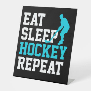 Eat Sleep Hockey Wiederholung Sockelschild