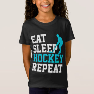 Eat Sleep Hockey Wiederholung T-Shirt