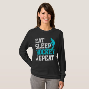 Eat Sleep Hockey Wiederholung T-Shirt