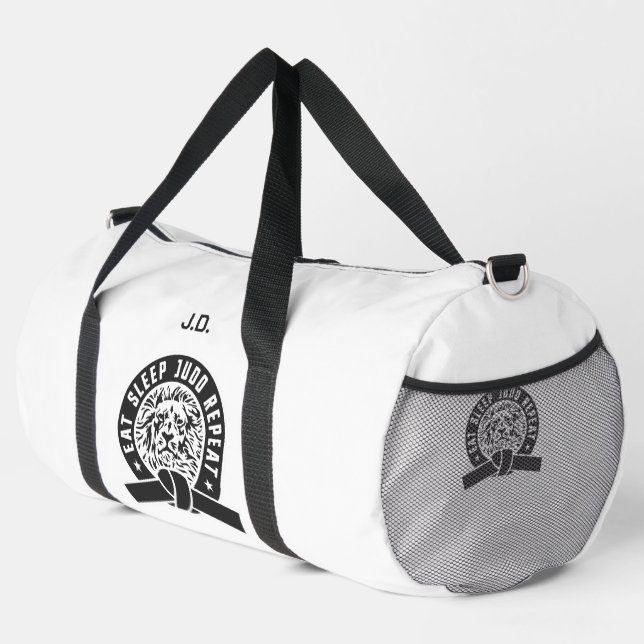 Eat Sleep Judo Wiederholung "Anpassbar" Gi Duffle Bag (Rechte Ecke)