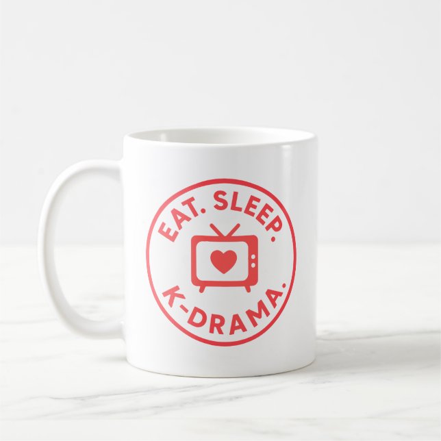 Eat. Sleep. K-drama. Personalized  Kaffeetasse (Links)