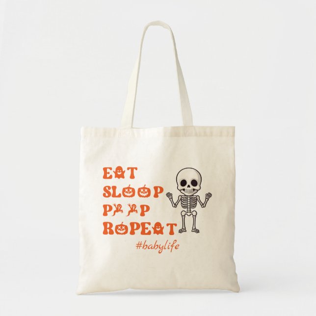 Eat Sleep Kack Repea Niedlich Oktober Neugeborene  Tragetasche (Vorne)