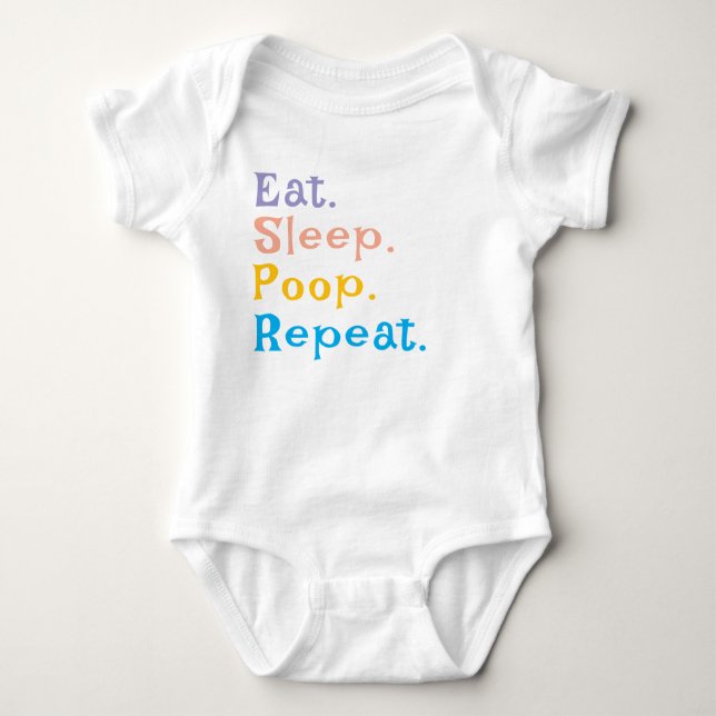 Eat Sleep Kack Repeat - Kind Baby Jersey Strampler (Vorderseite)