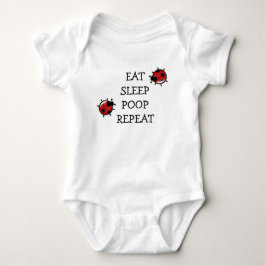 Eat Sleep Kack Wiederholung Baby Strampler