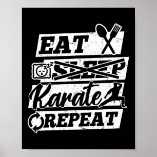 Eat Sleep Karate Repeat - Karate Kampfsport Poster