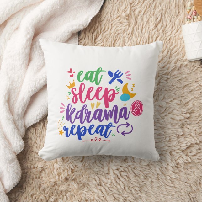 Eat Sleep Kdrama Repeat - Funny Kdrama Kissen (Decke)