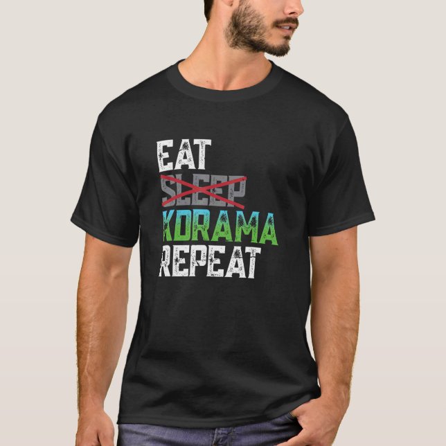 Eat Sleep Kdrama Repeat K Pop T-Shirt (Vorderseite)