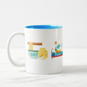 EAT SLEEP KDRAMA-WIEDERHOLUNG ZWEIFARBIGE TASSE