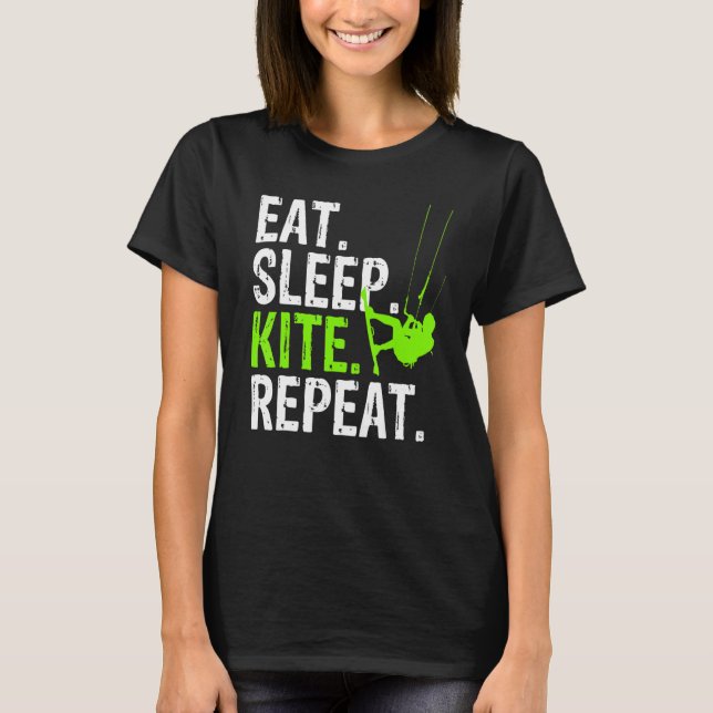 Eat Sleep Kite Repeat - Kitesurf T-Shirt (Vorderseite)