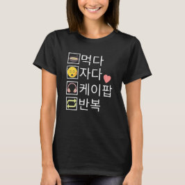 Eat Sleep Kpop Wiederholung T-Shirt