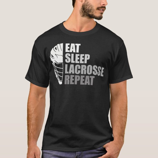 Eat Sleep Lacrosse Repeat Funny Lacrosse T-Shirt (Vorderseite)