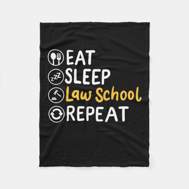 Eat Sleep Law School Repeat Fleecedecke (Vorderseite)