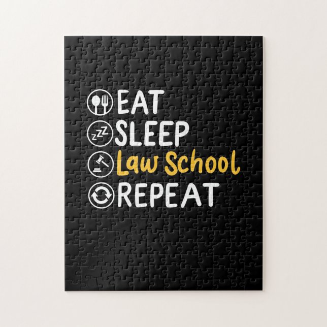 Eat Sleep Law School Wiederholung (Vertikal)