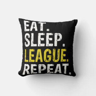 Eat Sleep League wiederholen Sportspiel Gaming Ges Kissen