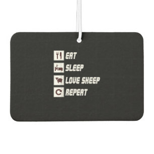 Eat sleep love sheep repeat Funny Quotes Gift Autolufterfrischer