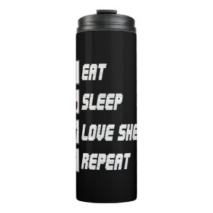 Eat sleep love sheep repeat Funny Quotes Gift Thermosbecher