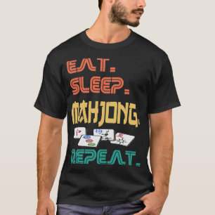Eat Sleep Mahjong Repeat Fun Chinesisch Jüdische T T-Shirt