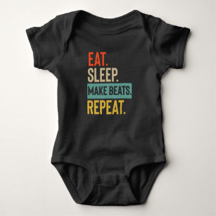 Eat Sleep make beats Wiederholen Sie die Vintagen  Baby Strampler