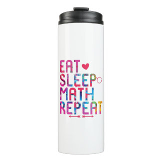 Eat Sleep Mathe Wiederholen Spaß Mathematiker Thermosbecher